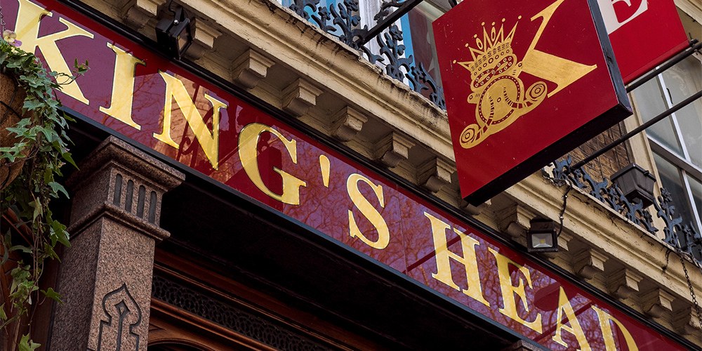 Sign outside the King’s Head Theatre, Islington, London