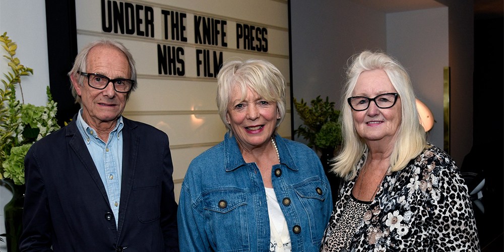 Ken Loach (filmmaker), Allison Steadman (actor) and Aneira Thomas (the first baby to be born in the NHS) at the premiere of feature-length documentary Under The Knife.