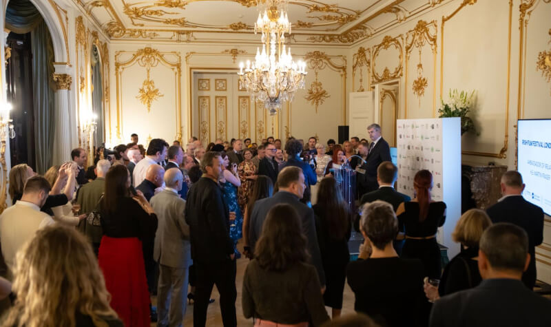 Guests at the Irish Embassy for the awards ceremony of the Irish Film Festival London
