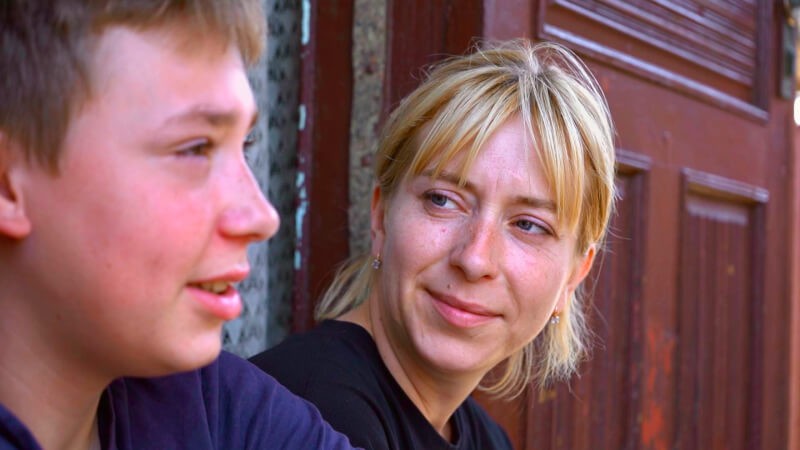 Danil (left) and his mother, Alla in Kherson
